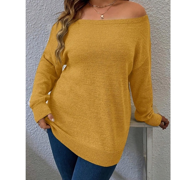Plus Off Shoulder Sweater Top - Picture 7 of 9